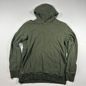 Oakley Custom Fit Pullover Hoodie Mens XL Olive Green 3D Center Logo Vintage Y2k